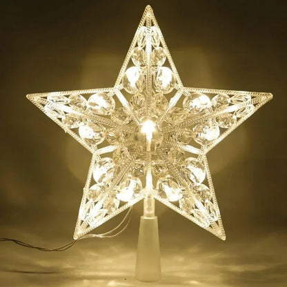 15cm Christmas Tree Decoration Stars Warm White Lights Home Room Decor Shining Lamp Xmas Festival