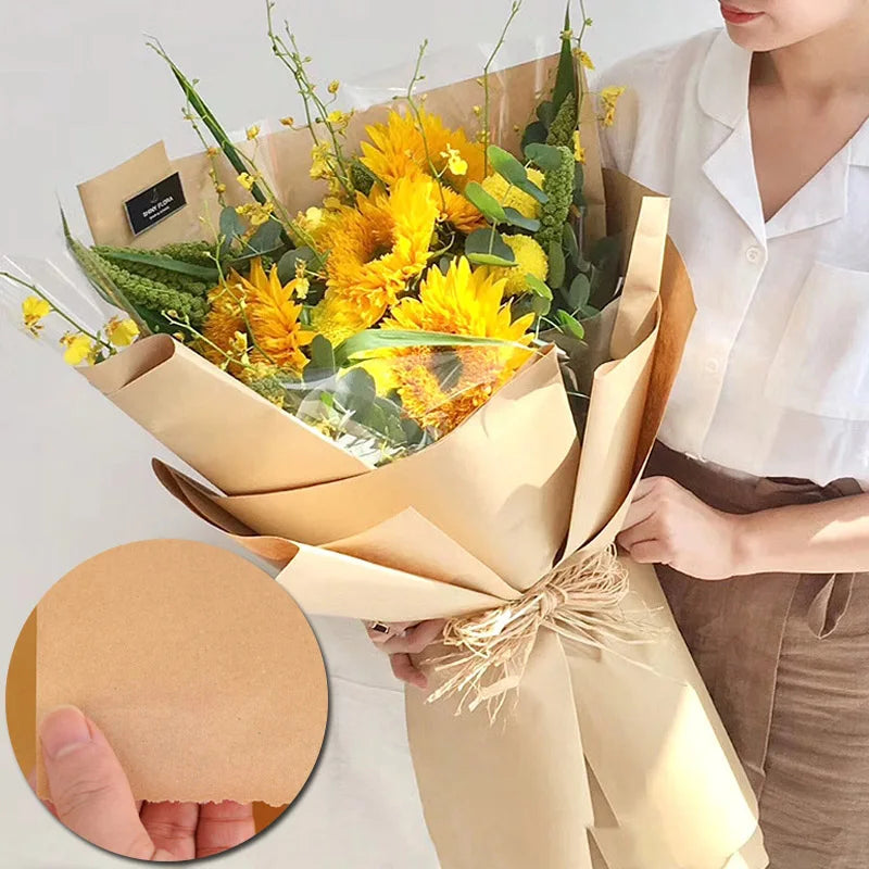 10M Brown Kraft paper eco-friendly packaging paper, Degradable Friendly Paper Packaging Materials Bouquet Gift Box Craft Pape