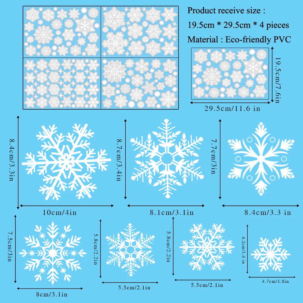 Christmas Snowman Snowflake Santa Claus Wall Sticker New Year Glass Window Decoration Mural Room Home Decor Electrostatic Dec