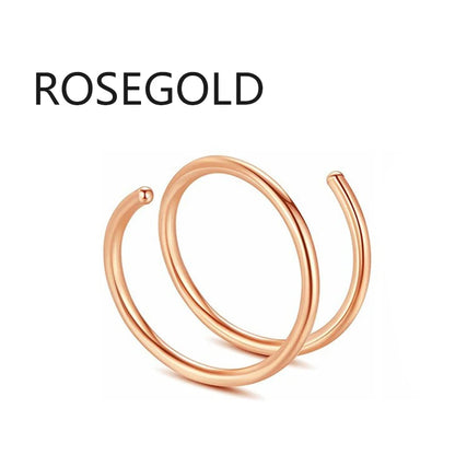 Women Fake Piercing Nose Ring Hoop Septum Non Piercing Nose Clip Rock HipHoop Stainless Steel Magnet Fashion Punk Body Jewelr