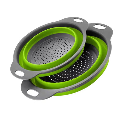 Silicone Folding Drain Basket Fruit Vegetable Washing Basket Foldable Strainer Colander Collapsible Drainer Kitchen Storage T