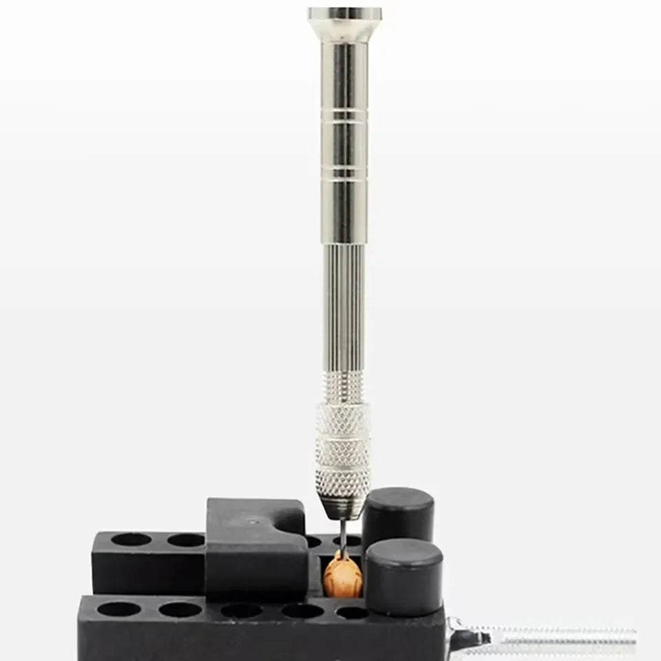 0.8-3.0mm Mini Hand Drill Woodworking Tools Drilling Rotary Tool Manual Twist Drill Bit Watchmaker Pin Vice Watch Repair Tool