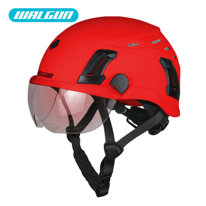 WALGUN K202 Construction Work Safety Helmet with Goggle Lens Visor Ear Protection Hat Electrician Work-at-height Climbing Hel