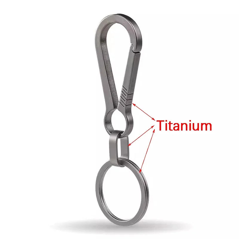 Titantium Carabiner Keychain Carabiner Hook Key Ring Key Holder with Bottle Opener for Camping Hiking Fishing Travel Outdoor 