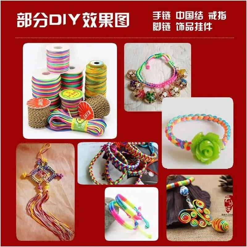 10Meters/lot 0.4-1.5mm Black Nylon Cord Thread Chinese Knot Macrame Cord Bracelet Braided String DIY Tassels Beading Thread