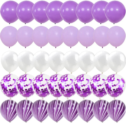 Purple Metal Latex Confetti Balloons Wedding Decoration Matte Globos New Year Birthday Party Decorations Baby Shower Supplies