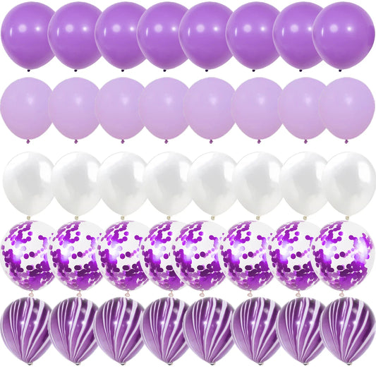 Purple Metal Latex Confetti Balloons Wedding Decoration Matte Globos New Year Birthday Party Decorations Baby Shower Supplies