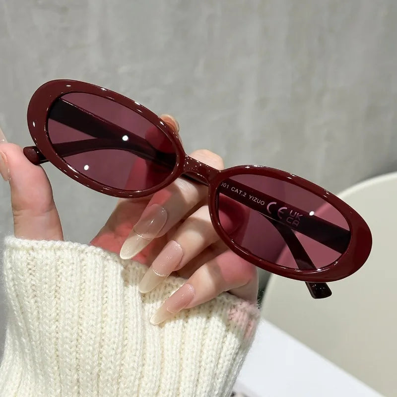 Sexy Small Oval Women's Sunglasses 2025 New Fashion Leopard Brown Hot Sun Glasses Female Retro Colorful Shade Eyeglass