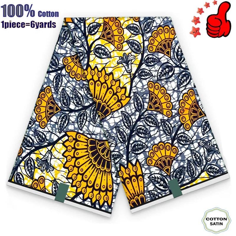 100% Cotton Soft Original Guaranteed Veritable African Real Wax Fabric Ghana Nigeria Style Ankara Wax Batik Fabric