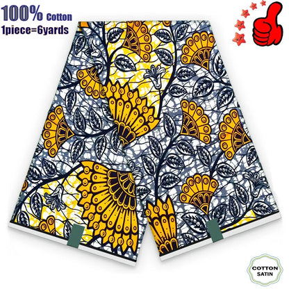 100% Cotton Soft Original Guaranteed Veritable African Real Wax Fabric Ghana Nigeria Style Ankara Wax Batik Fabric