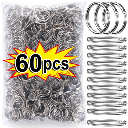 20/200pcs Stainless Steel Key Ring Key Chain 25mm Round Flat Round Split Keychain Polished Metal Blank Circle For DIY Finding