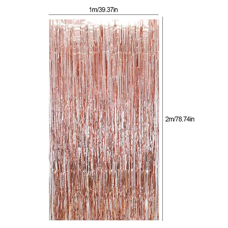 1*2M Macaron Pink Blue Fringe Curtain Door Rain Curtain Decor Photo Booth Backdrop Garland Wedding Birthday Party Decoration