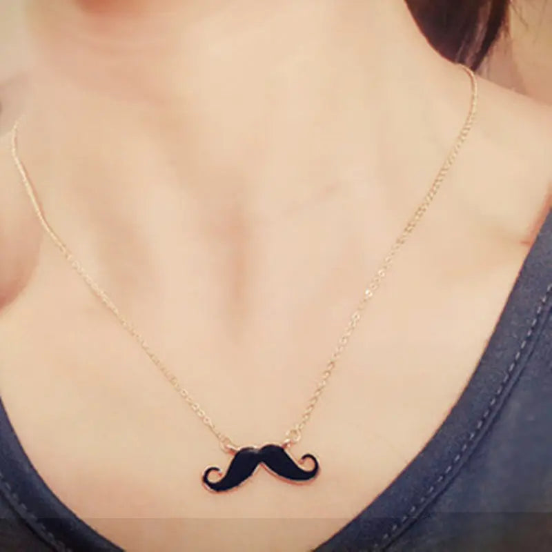 2026 Fashion Vintage Exquisite Long Mustache Necklace Female Design Necklace Women Pendant Necklace - black