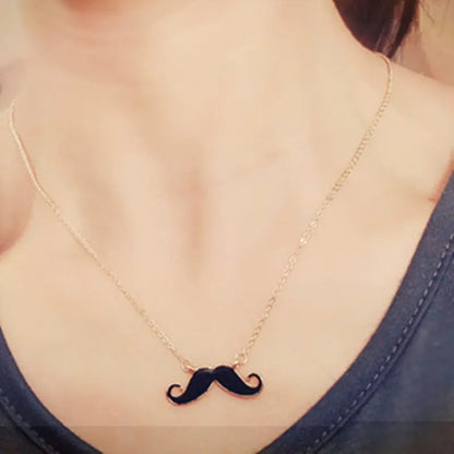 2026 Fashion Vintage Exquisite Long Mustache Necklace Female Design Necklace Women Pendant Necklace - black