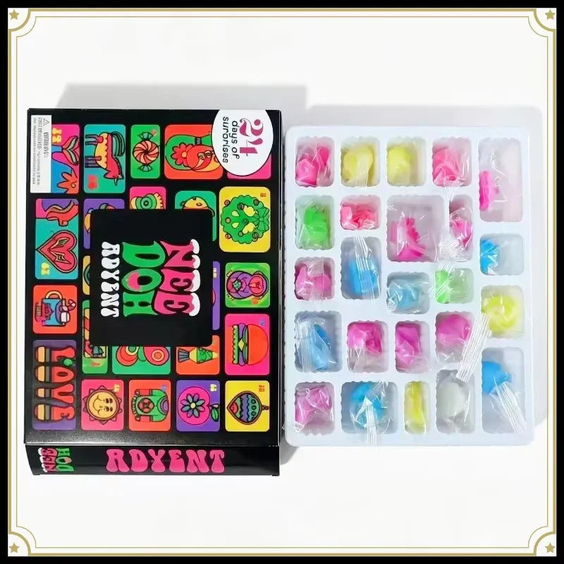 2026 NeeDoh Advent Calendar Gift for Children 24 Day 3D PVC Dolls Countdown Christmas 2026 New Year Surprise Gifts