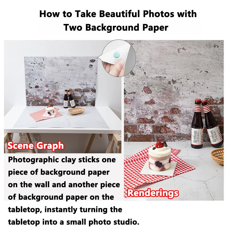 Photo Background for Food Cosmetics Photophones for Photos Art Paper 53X84cm 2Sides Photography Background Backdrops Christma