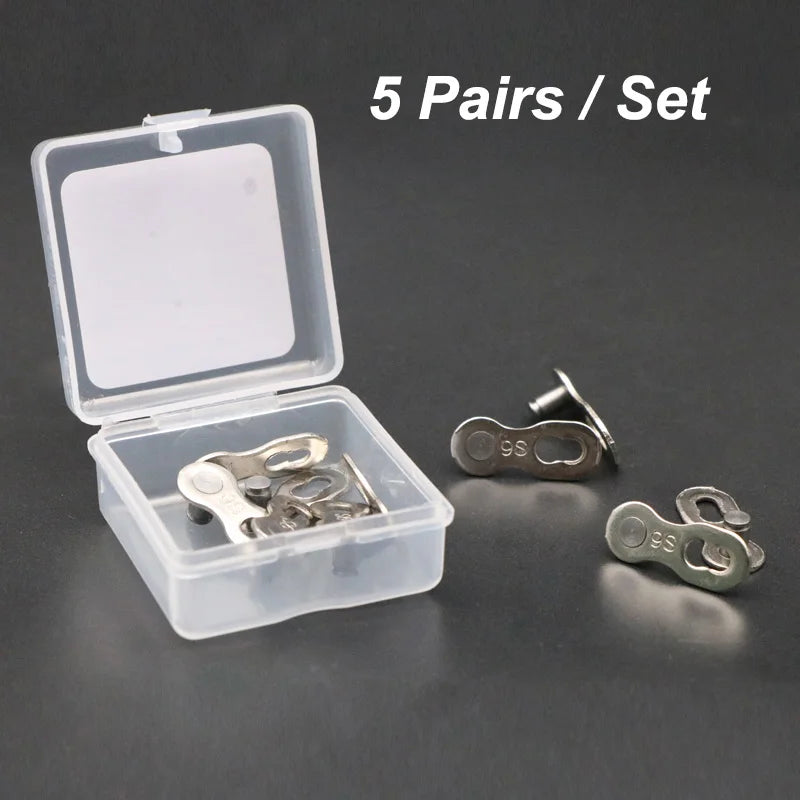 5 Pair Bicycle Chain Link Connector Joints Magic Buttons Cycling Speed Quick Master Links For Mountain Bike 6/7/8/9/10/11/12 
