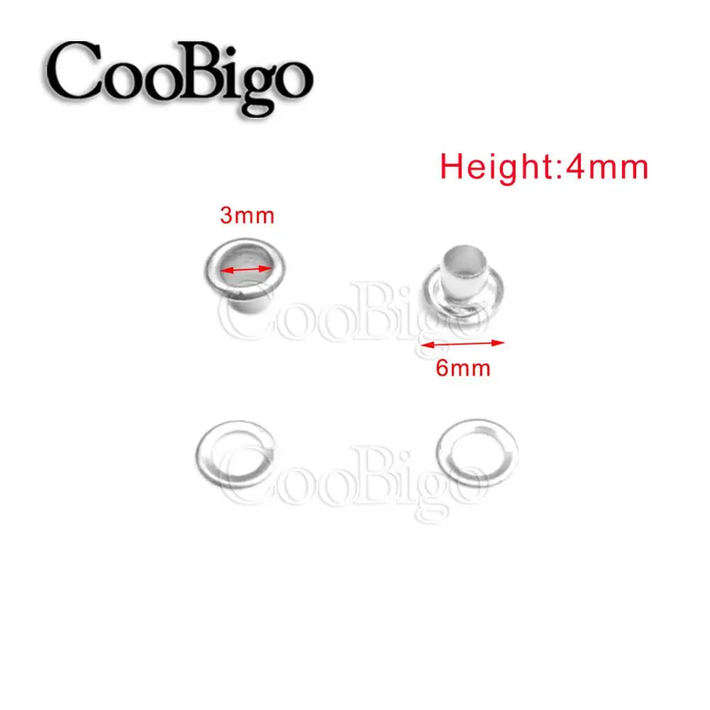 100 Sets Metal Eyelet Grommet Ring Kit for Garment Canvas Sewing Accessories Silver 2mm 3mm 4mm 5mm 6mm 8mm 10mm 12mm 14mm 17
