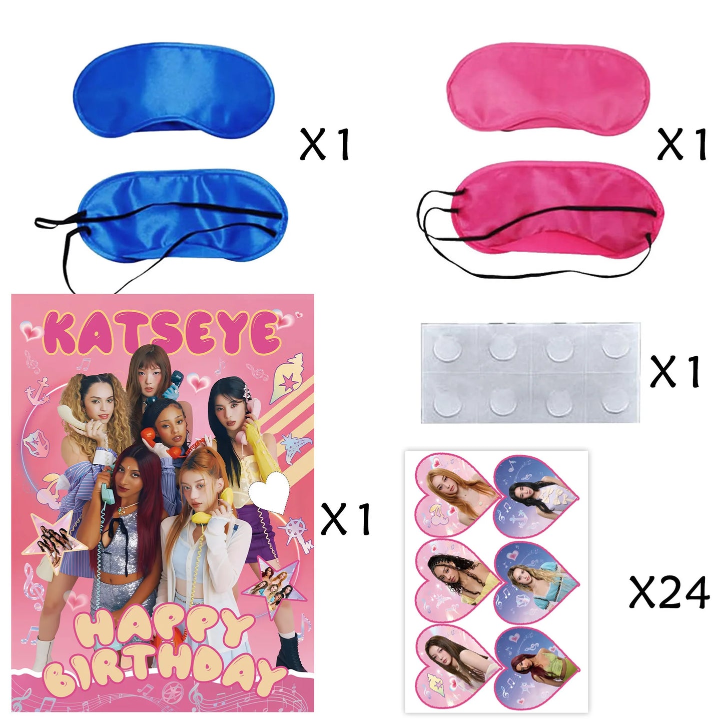 K-Katseye Birthday Decoration Kpop Girl Group Napkin Balloon Cup Plate Tablecloth Banner For Girls Festival Party Fans Gift -