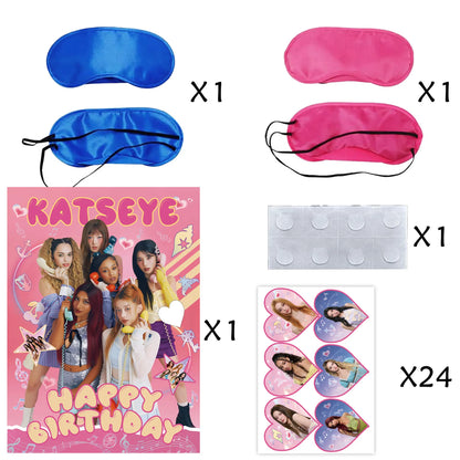 K-Katseye Birthday Decoration Kpop Girl Group Napkin Balloon Cup Plate Tablecloth Banner For Girls Festival Party Fans Gift -