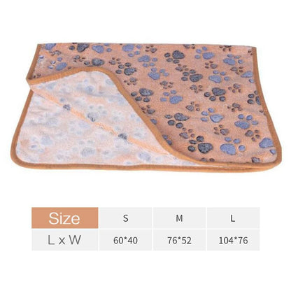 Soft Fluffy Pet Blanket Cute Cartoon Pattern Pet Mat Warm and Comfortable Blanket for Cat Dogs