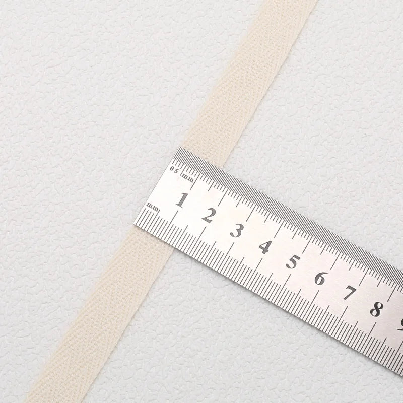 5yards 10/15/20/25/30/40/50mm Cotton Herringbone Webbing Tape Beige/White/Black High Tenacity Twill Binding Ribbon For Garmen