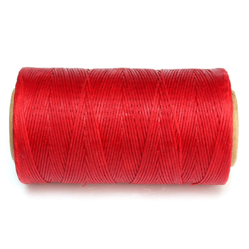 High Quality Durable 240 Meters 1mm 150D Leather Waxed Thread Cord for DIY Handicraft Tool Hand Stitching Thread - Red