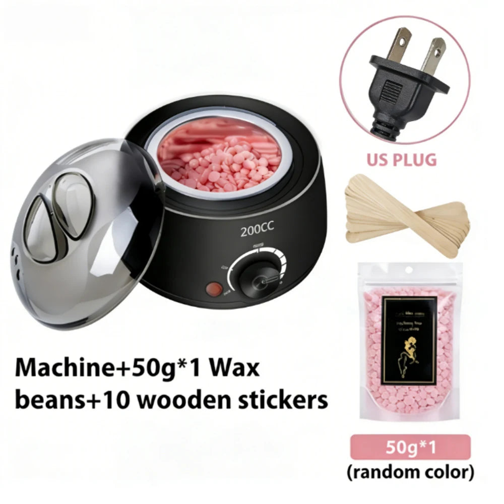 200CC Wax Heater Warmer Hair Removal Machine For Hand Foot Body SPA Epilator Paraffin Wax Pot +Wax Beans + Wood Sticks