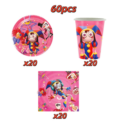 Amazing Digitaled Circues Birthday Decoration Tableware Plate Banner Balloon Party Favors for Kids Baby Shower Party Supplies