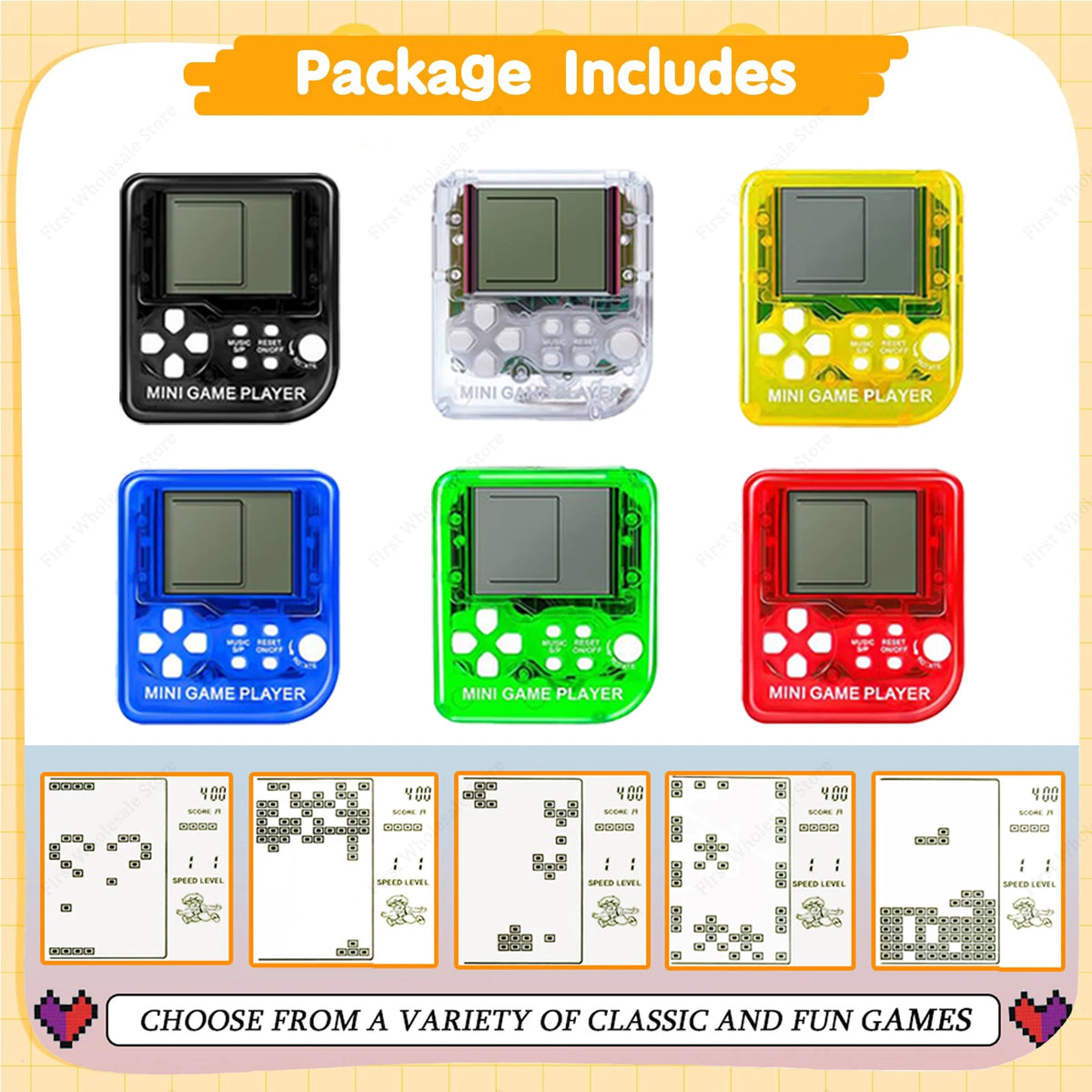 6-48Pcs Video Game Party Favors for Classic Game Console Keychain Birthday Joypad Souvenir School Valentine Gifts - SET C / 6