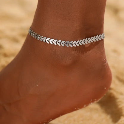 Stainless Steel Anklets Minimalist Popular Design Adjustable link Chain Non-fade For Women Everyday Wear Length 21cm+5cm - 6
