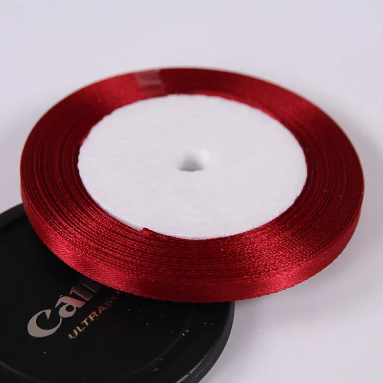 22 Meters/Roll 6mm Silk Satin Ribbons Christmas Halloween Birthday Party Gift Wrapping Ribbons DIY Handmade Crafts Material -