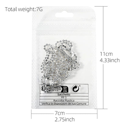 100/50cm Long Luxury Crystal Chain Nail Charms 1.5/2mm Shinying Clear/AB Diamond Nail Art Metal Steel French Manicure Crystal