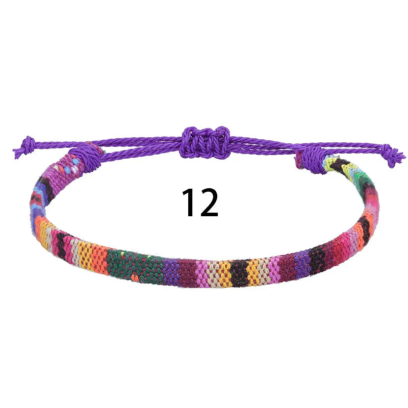 Anklets For Women Woven Fabric Foot Leg Bracelet Men Handmade Rope Braid Knot Beach Barefoot Weave Ethnic Boho Adjustable Cha