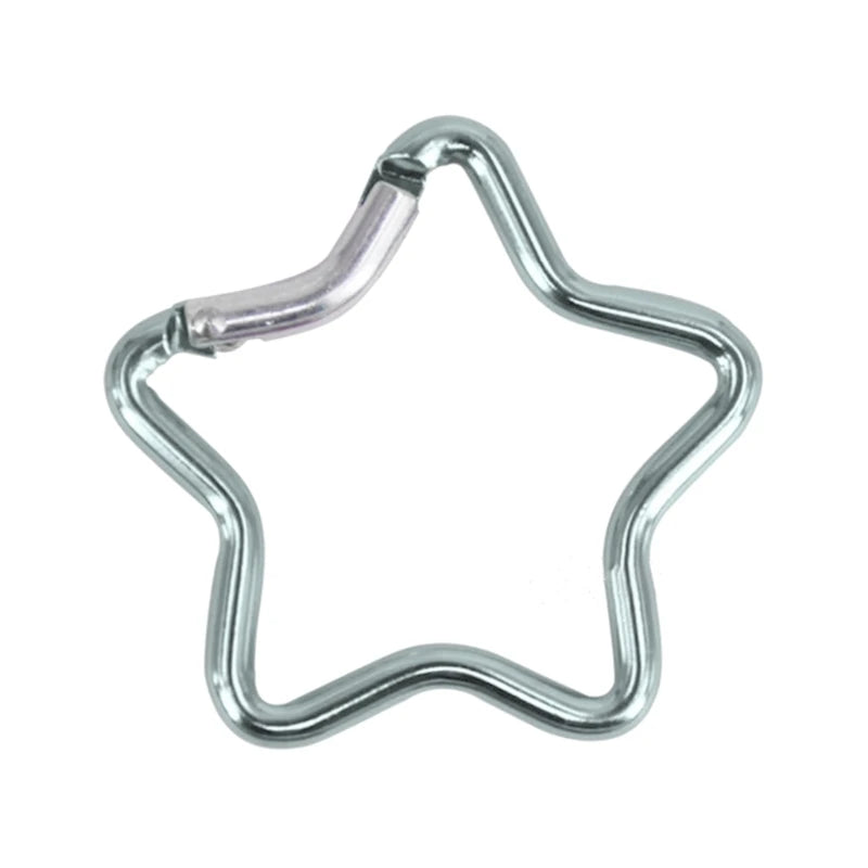 Aluminum Alloy Outdoor Star Shaped Spring Locking Carabiner Clip Keychains for Backpack Camping Hiking Traveling - Light Gree