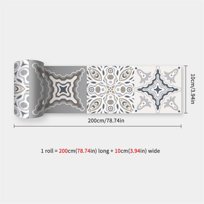 Mosaic Bathroom Waist Line Wall Stickers Waterproof Peel & Stick Art Backsplash Kitchen Office Skirting Line Decor Wallpaper 