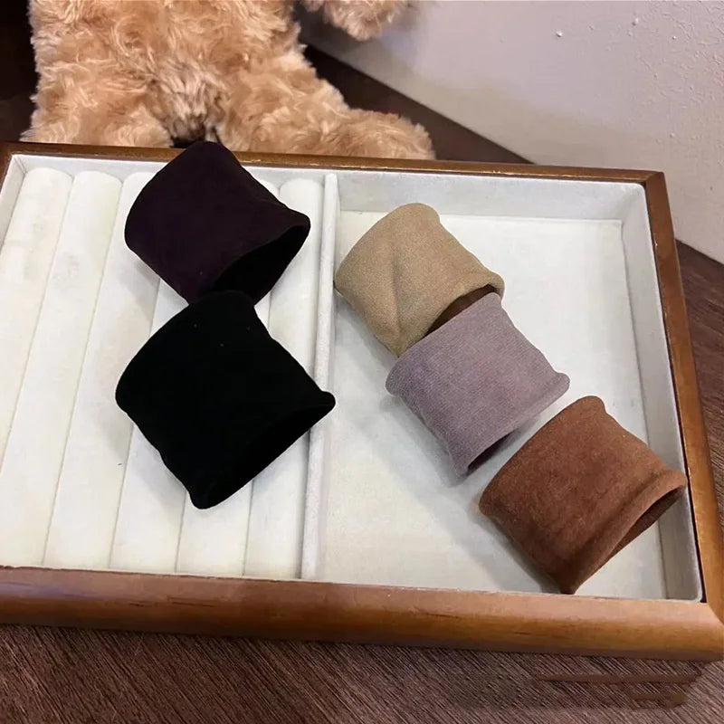 4 Set Solid Widen Thicken Hair Band Ropes Women Ponytail Holder Hair Tie Scrunchies Rubber Bands Korea Fashion Hair Accessori