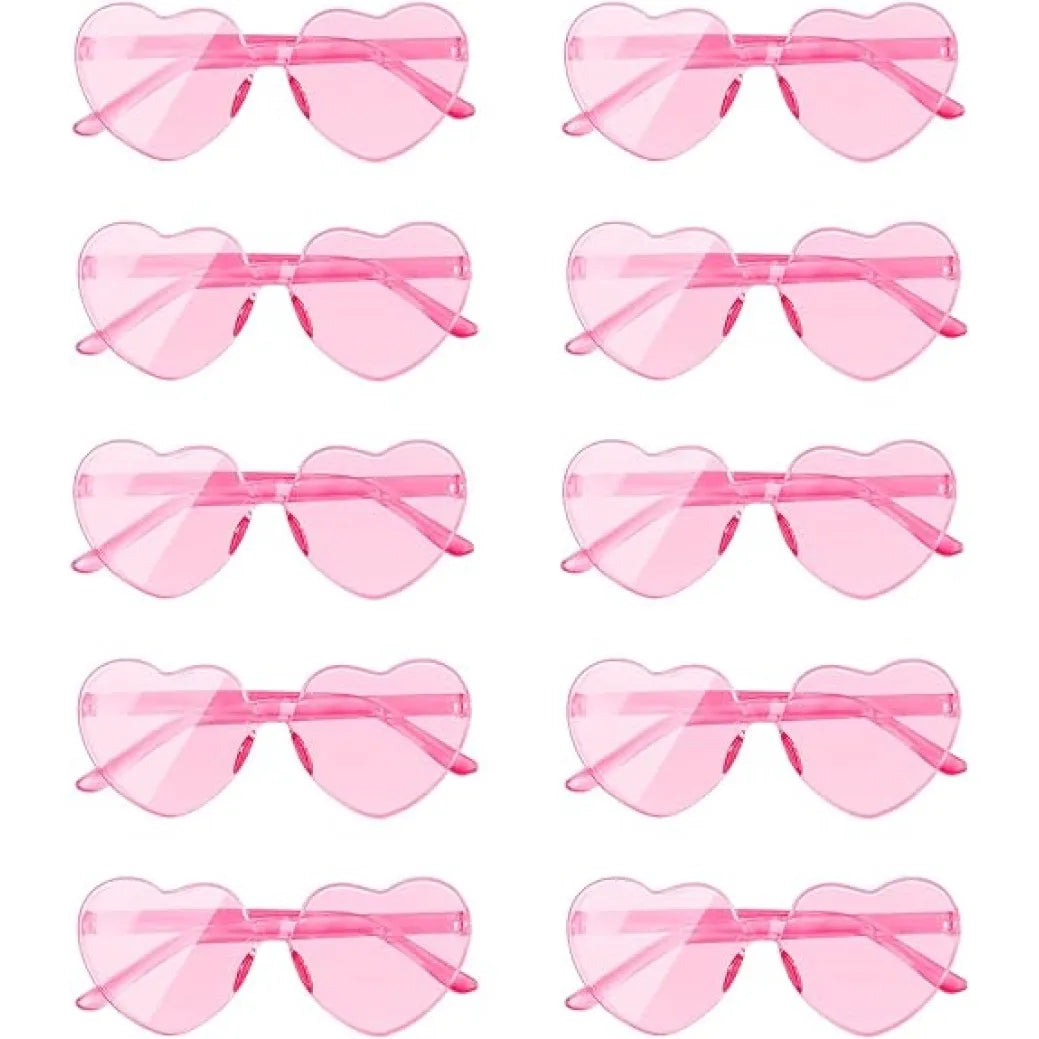 10 pcs Heart-Shaped Glasses Party Favors, Plastic Novelty Eyewear, for Weddings, Birthdays, Anniversaries, Bachelor Parties -