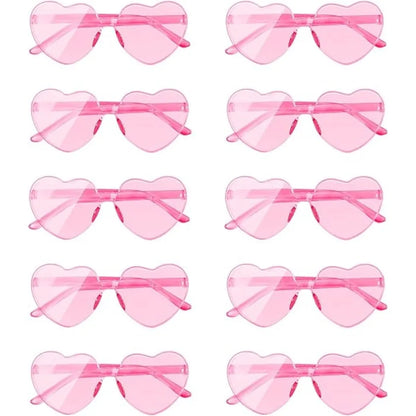 10 pcs Heart-Shaped Glasses Party Favors, Plastic Novelty Eyewear, for Weddings, Birthdays, Anniversaries, Bachelor Parties
