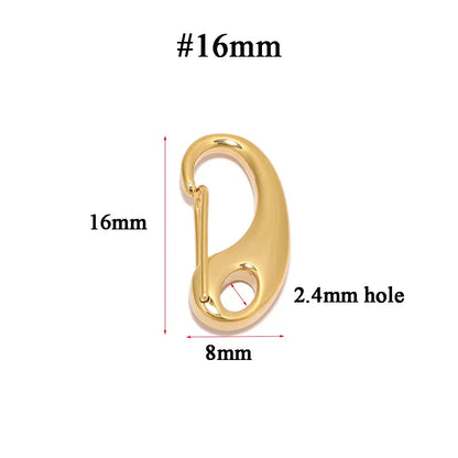 5pcs Stainless Steel D Lobster Clasps Spring Hooks Key Chains Bags Snap-fastener Buckles Connectors DIY Jewelry Accessories -