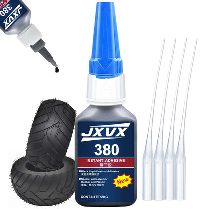Black Rubber Glue, 20g Heavy Duty Rubber Adhesive Quick-Dry, Waterproof, Heat-Resistant for Sidewalls, RC Tires for Tire, Tub