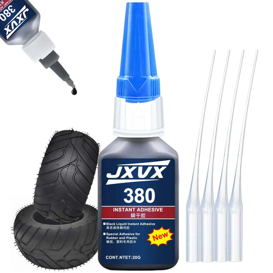 Black Rubber Glue, 20g Heavy Duty Rubber Adhesive Quick-Dry, Waterproof, Heat-Resistant for Sidewalls, RC Tires for Tire, Tub