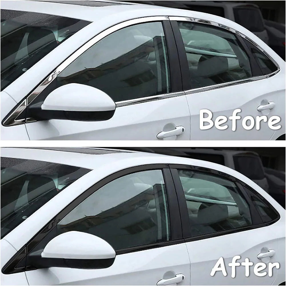 Car Vinyl Wrap Strip Tape Gloss Black Wrap Foil Kit Anti Scratch Window Door Protection Film 3/5cmX10M Car Accessories