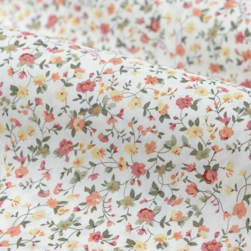 Floral Fabric Flower Cotton Printed Poplin Quilting Clothes Patchwork Muslin Sewing Accessories - J006