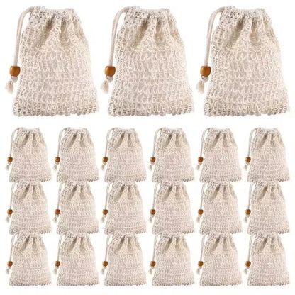 5-50pcs Natural Sisal Soap Bags Shower Bath Exfoliating Soap Saver Pouch Holder for Bath & Shower Use Soap Packaging Mesh Bag