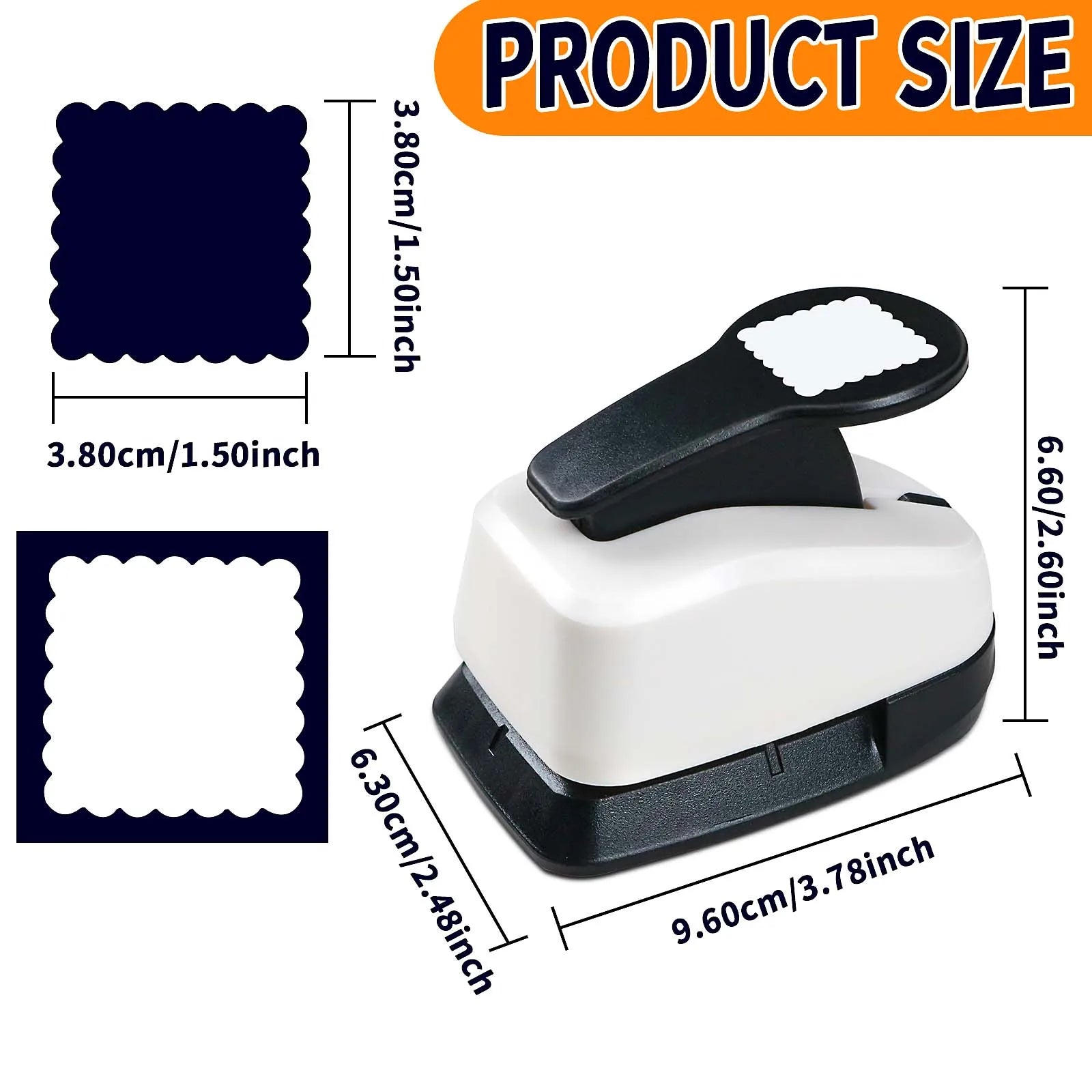 Postage Stamp Scalloped Square Paper cutter tool for crafts Hole Punchers 25mm 38mm 50mm for crafting for scrapbook cardmakin