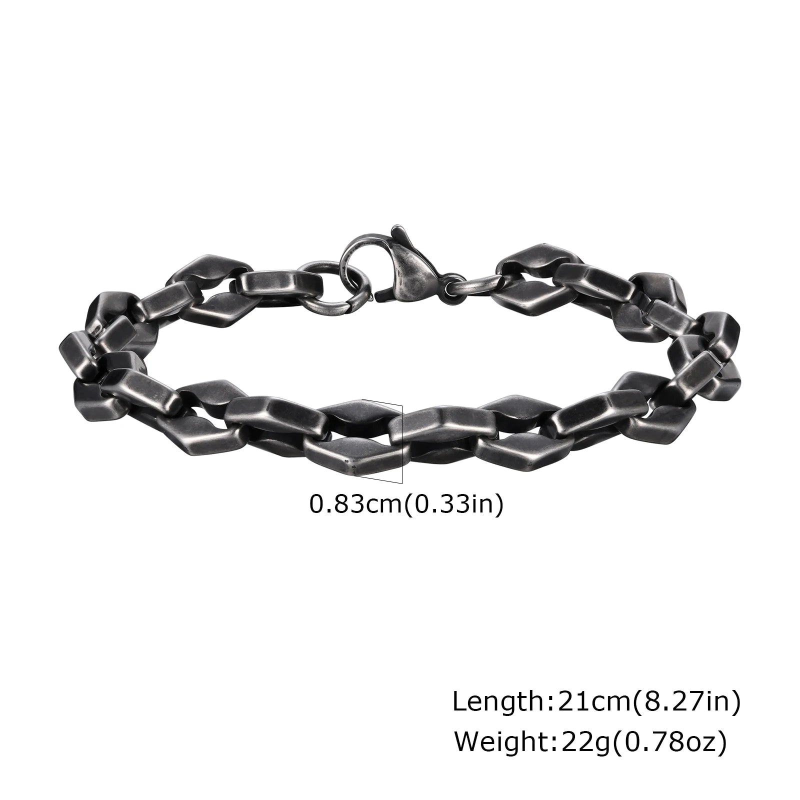 Vintage Chain Bracelets for Men Boys,Byzantine Stainless Steel Braided Link Wristband,Retro Jewelry Birthday Father Gifts - B