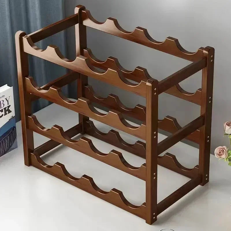 Red WineRack Decoration Household Grid Wine Display Rack Table Creative WineBottle rack Simple wine Cabinet Assemble StorageR