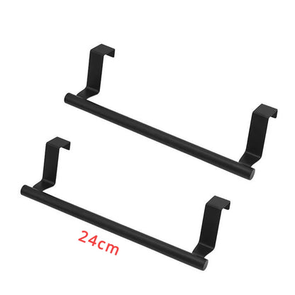 Towel Rod Steel Metal Wire Over Cabinet Towel Rack Storage Organizer Bathroom Door Hanging Towel Rack Punch-free Rag Hanger -