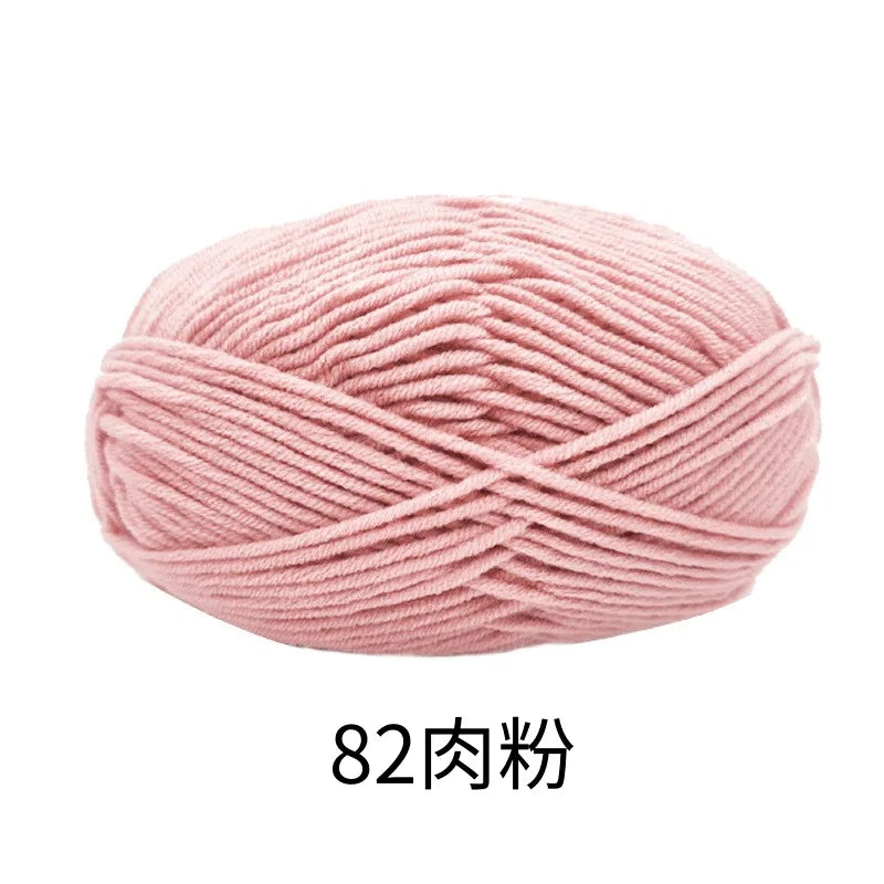 40-50g/Set 4ply Milk Cotton(80%) Knitting Yarn Needlework Dyed Lanas For Crochet Craft Sweater Hat Dolls At Low Price - 82